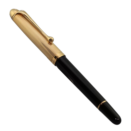 Aurora 88 Gold Plated Cap / Black Barrel Small Fountain Pen