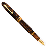 Omas Ogiva 222 Celluloid Blue Saffron w/Gold Trim - Fountain Pen