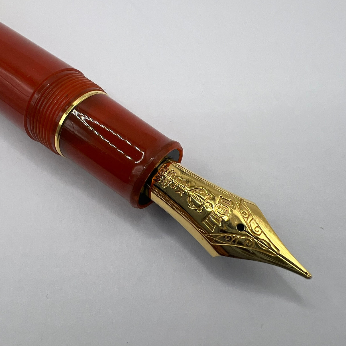 Sailor Professional Gear King of Pens Fountain Pen - Pillow Book - Autumn Sky(Coral)  -  Broad 21kt Gold Nib