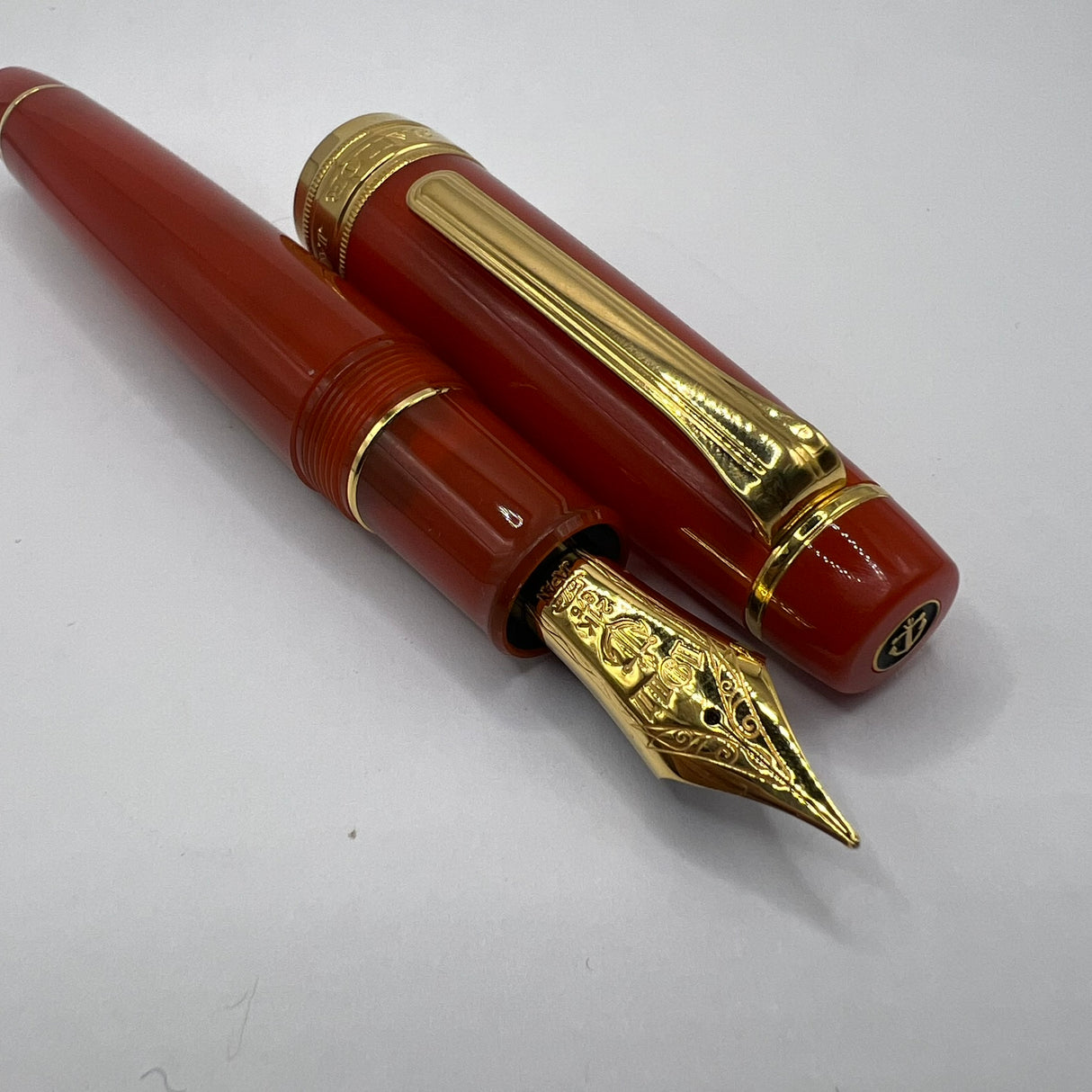 Sailor Professional Gear King of Pens Fountain Pen - Pillow Book - Autumn Sky(Coral)  -  Broad 21kt Gold Nib