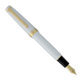 Sailor Pro Gear Slim White with Gold Trim (14k Gold Nib) - Fountain Pen