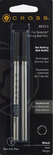 Cross Selectip Gel Rollerball Pen Refill Black -Double Pack (8523-2)