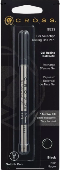 Cross Selectip Gel Rollerball Pen Refill Black - Single Pack (8523)