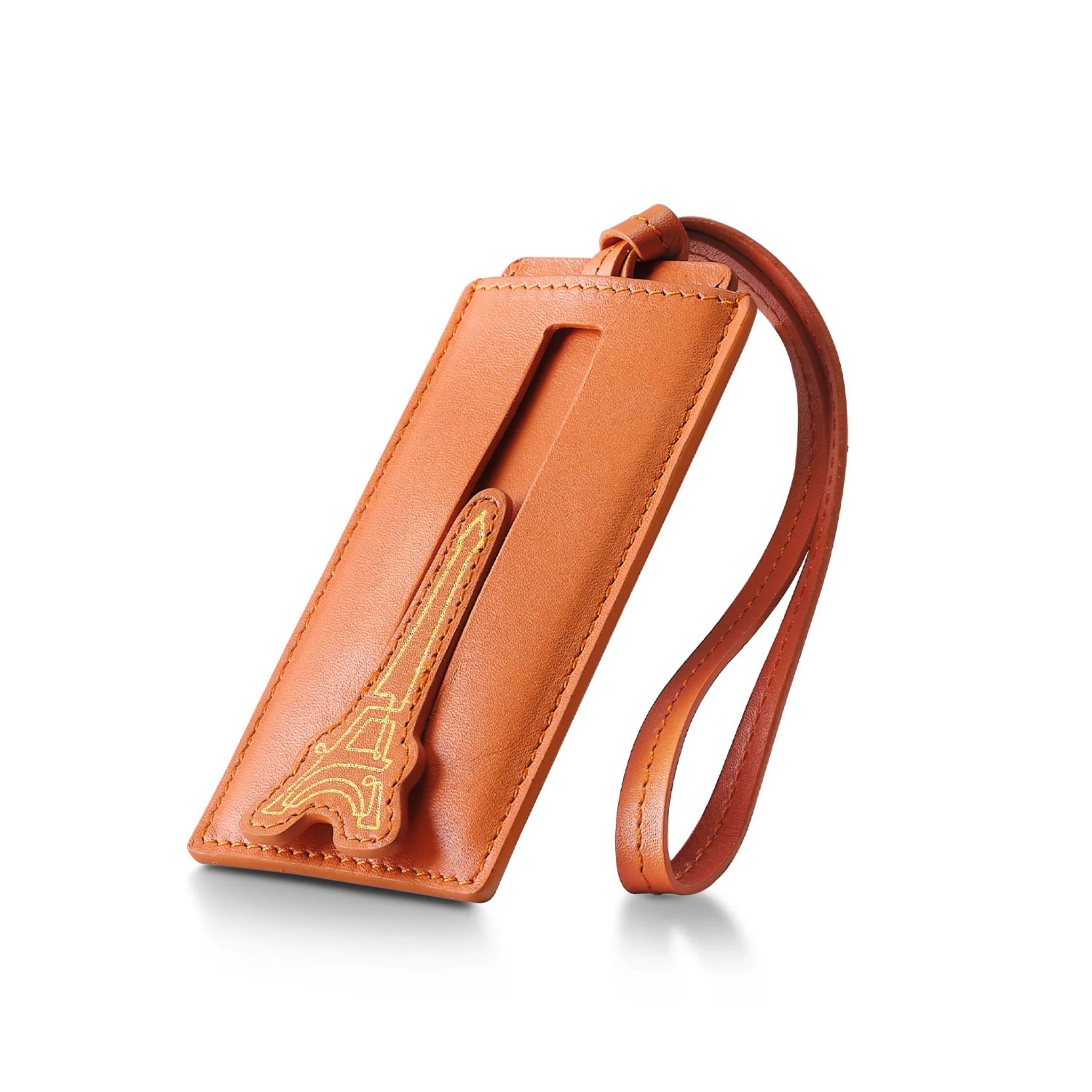 Sheaffer Emily in Paris Full-Grain Leather Luggage Tag - Orange