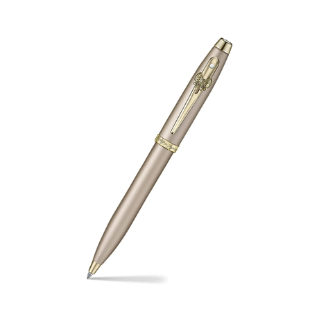 Sheaffer 100 Emily in Paris 9377 Champagne Gold with Champagne Gold Trims and Bow-Shaped Clip Emblem Ballpoint Pen