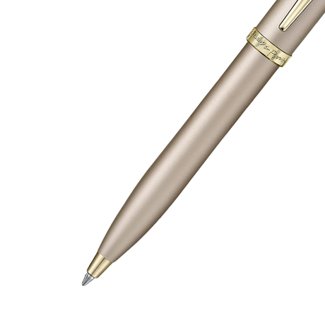 Sheaffer 100 Emily in Paris 9377 Champagne Gold with Champagne Gold Trims and Bow-Shaped Clip Emblem Ballpoint Pen