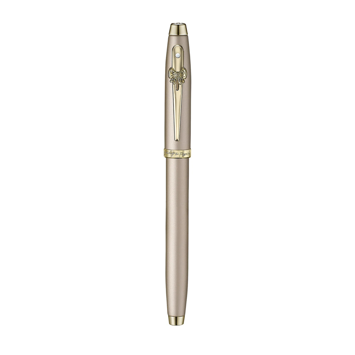 Sheaffer 100 Emily in Paris 9377 Champagne Gold with Champagne Gold Trims and Bow-Shaped Clip Emblem Rollerball