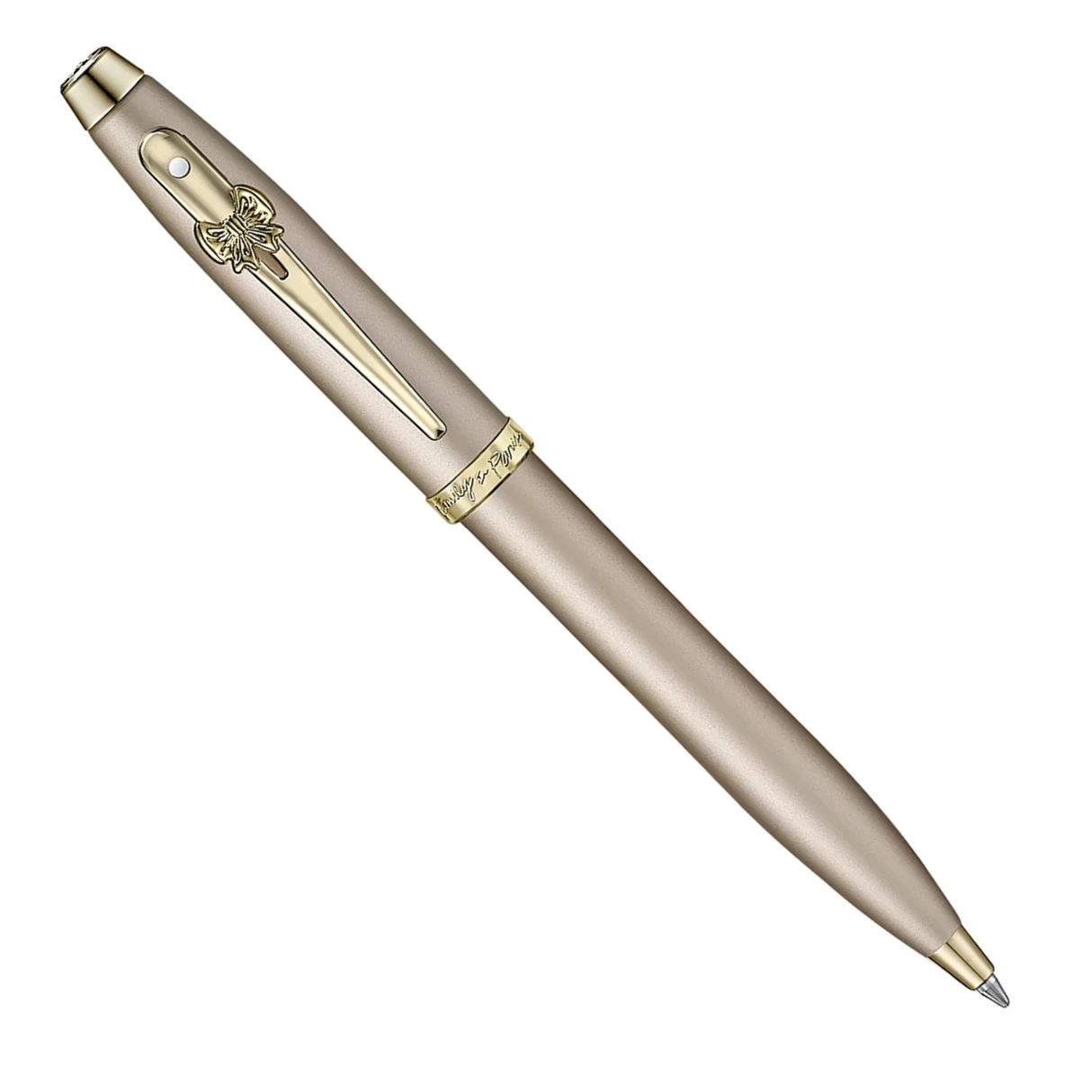 Sheaffer 100 Emily in Paris 9377 Champagne Gold Ballpoint Pen with Champagne Gold Trim and Hardbound Small Notebook - Gift Set