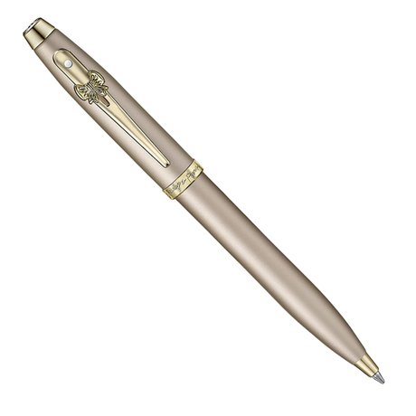 Sheaffer 100 Emily in Paris 9377 Champagne Gold Ballpoint Pen with Champagne Gold Trim and Hardbound Small Notebook - Gift Set