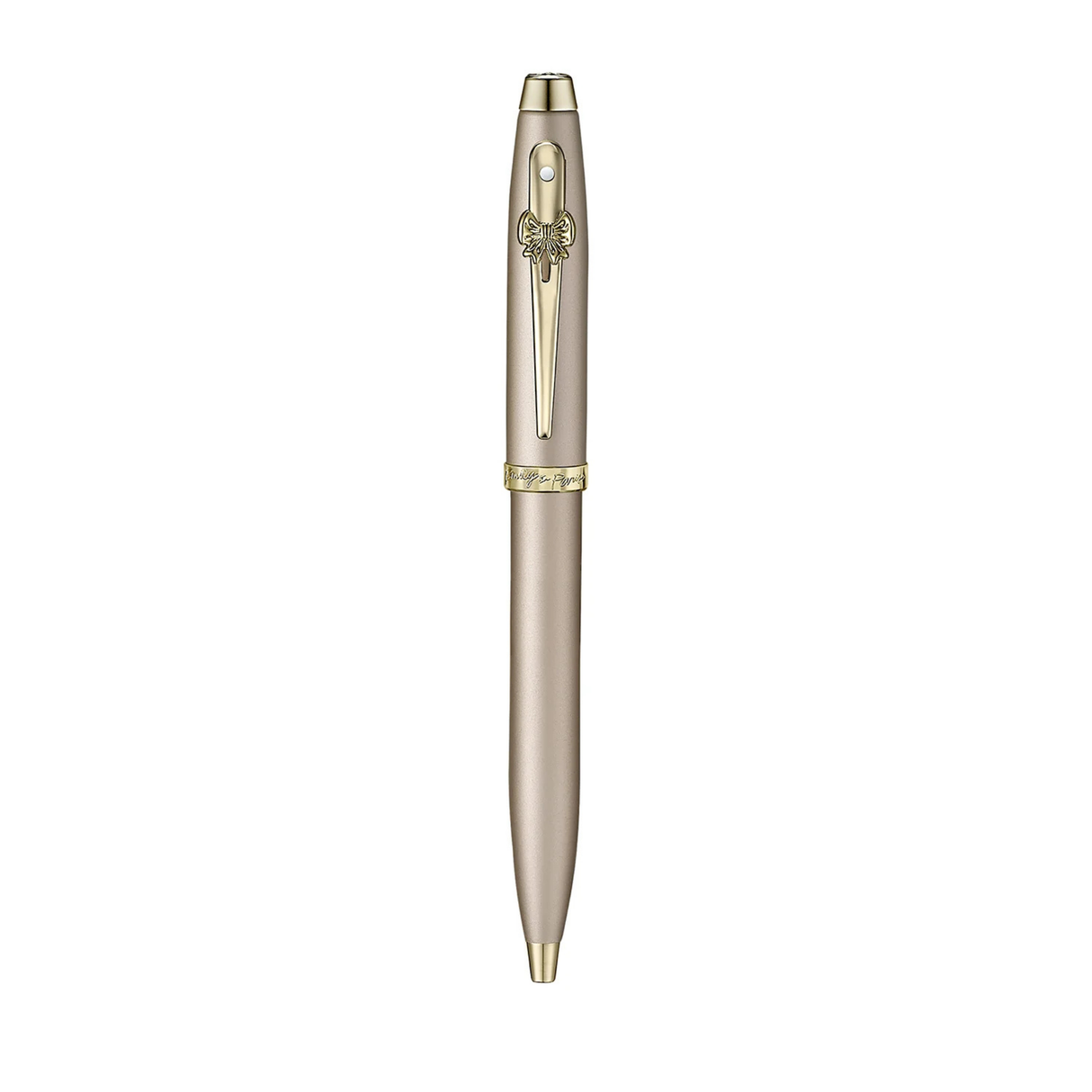 Sheaffer 100 Emily in Paris 9377 Champagne Gold Ballpoint Pen with Champagne Gold Trim and Hardbound Small Notebook - Gift Set
