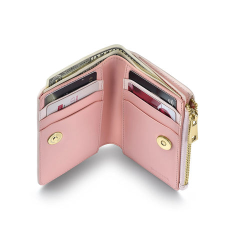 Sheaffer Emily in Paris Full-Grain Leather Zipped Bifold Coin Wallet - Pink