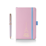 Sheaffer Prelude Mini 9810 Pastel Pink Ballpoint Pen with Swarovski Crystal and Small Hardbound Notebook Gift Set