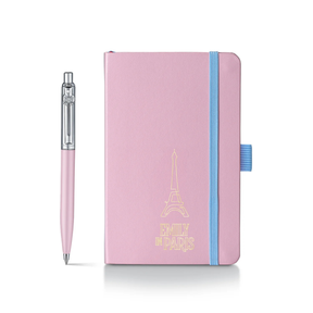 Sheaffer Emily in Paris Sentinel 321 Pink Matte Finish Ballpoint Pen with Chrome Trims and Small Hardbound Notebook Gift Set