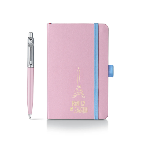 Sheaffer Emily in Paris Sentinel 321 Pink Matte Finish Ballpoint Pen with Chrome Trims and Small Hardbound Notebook Gift Set