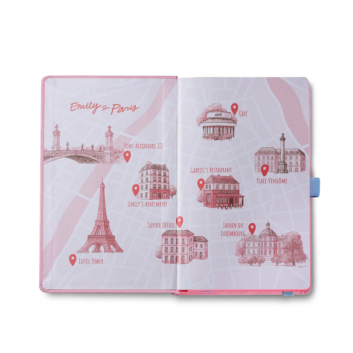 Sheaffer Emily in Paris Medium Notebook 90 GSM Ink Friendly with Embossed Eiffel Tower - Pink
