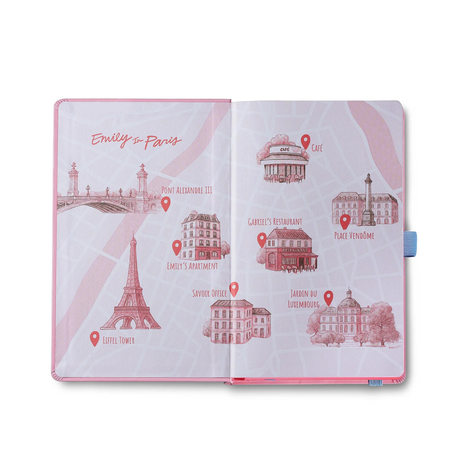 Sheaffer Emily in Paris Medium Notebook 90 GSM Ink Friendly with Embossed Eiffel Tower - Pink