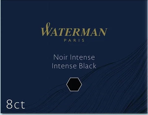Waterman Ink Cartridges in Intense Black (Pack of 8)