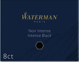 Waterman Ink Cartridges in Intense Black (Pack of 8)