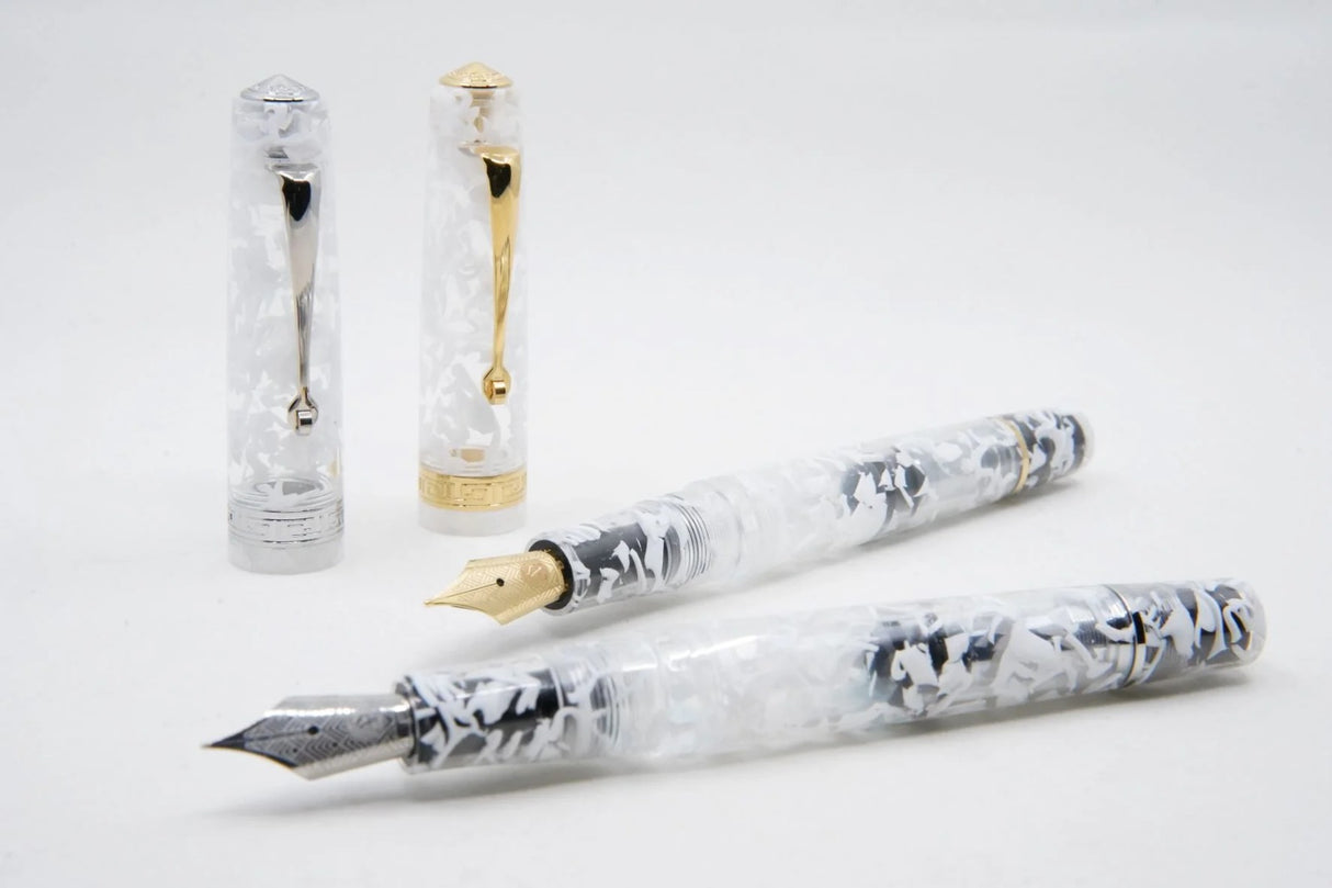 ASC Studio White Guatemala - Rhodium Trim - Fountain Pen