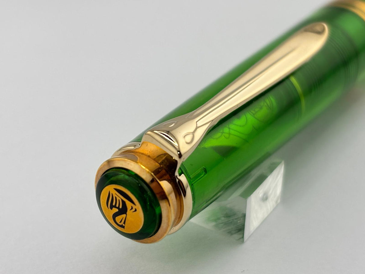Pelikan M800 - The Original Transparent Green Demonstrator Limited Edition Fountain Pen (Circa 1995) - Fine 14C Gold Nib