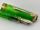 Pelikan M800 - The Original Transparent Green Demonstrator Limited Edition Fountain Pen (Circa 1995) - Fine 14C Gold Nib