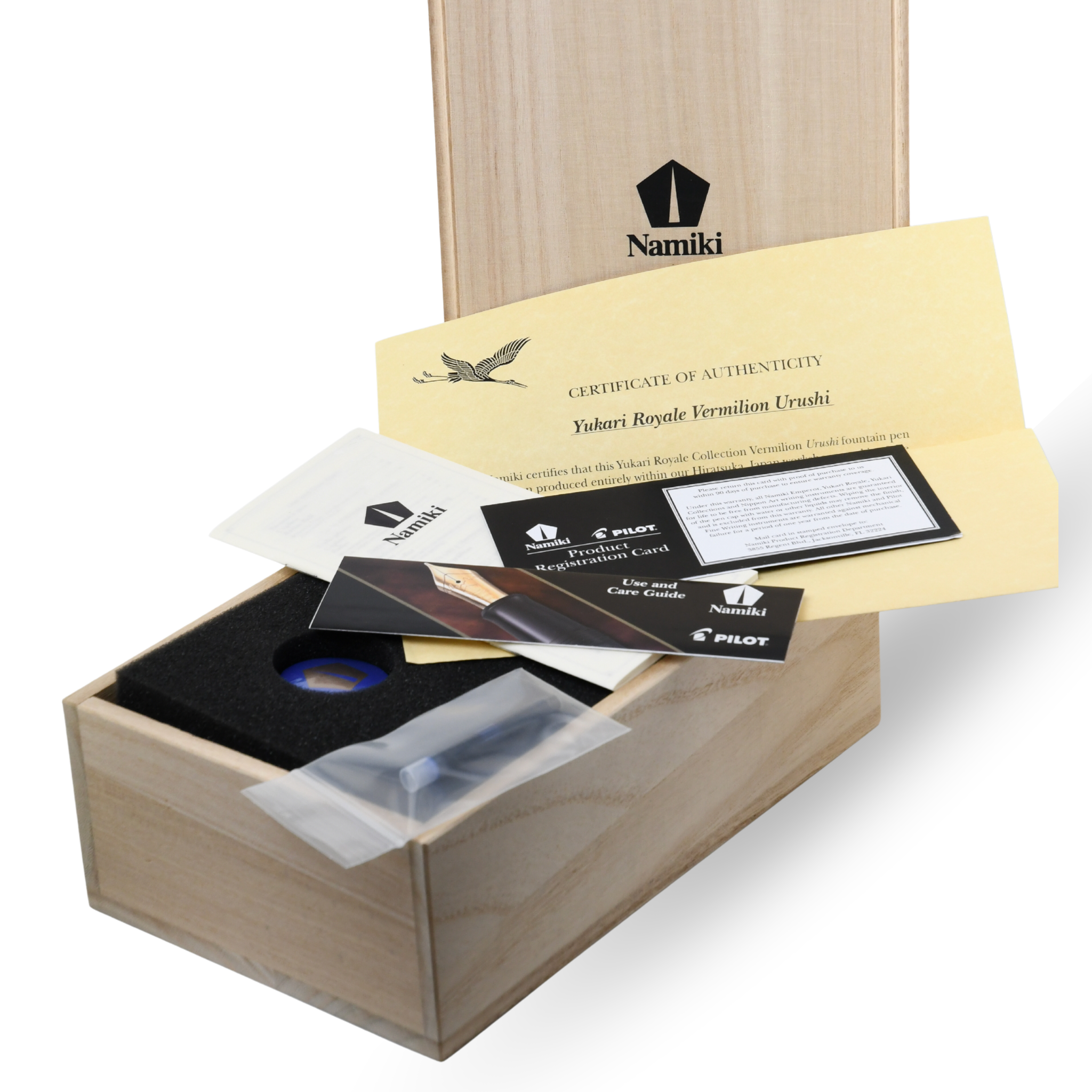 Namiki Yukari Royale Red Vermillion Urushi Fountain Pen - Medium 18kt Gold Nib