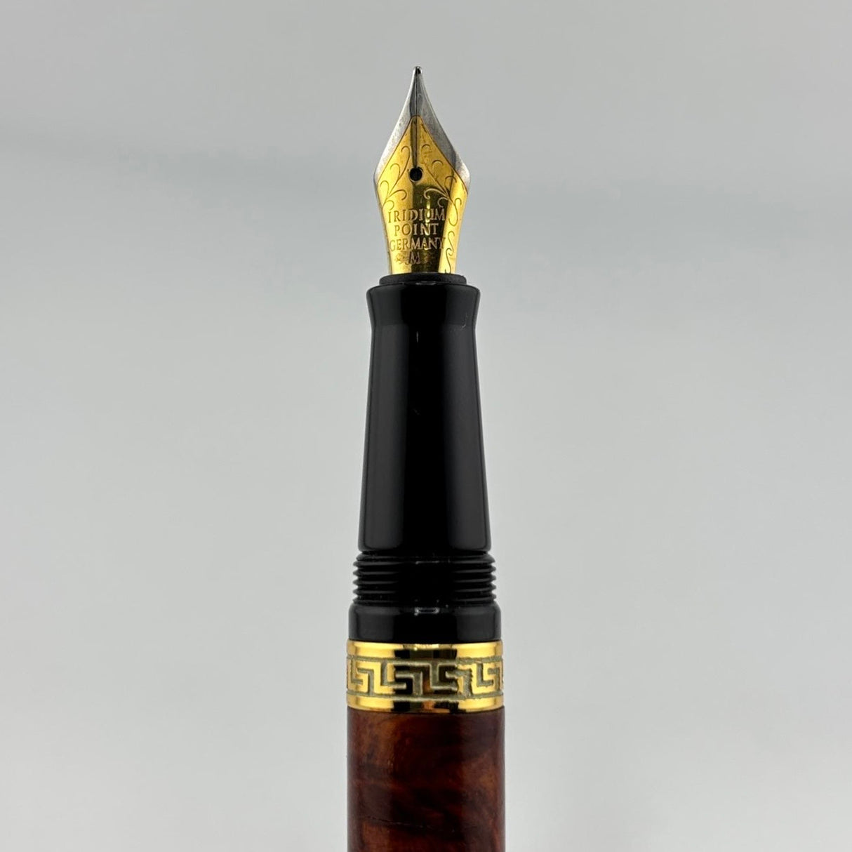No name pen with wood over lay and greek band - Fountain Pen