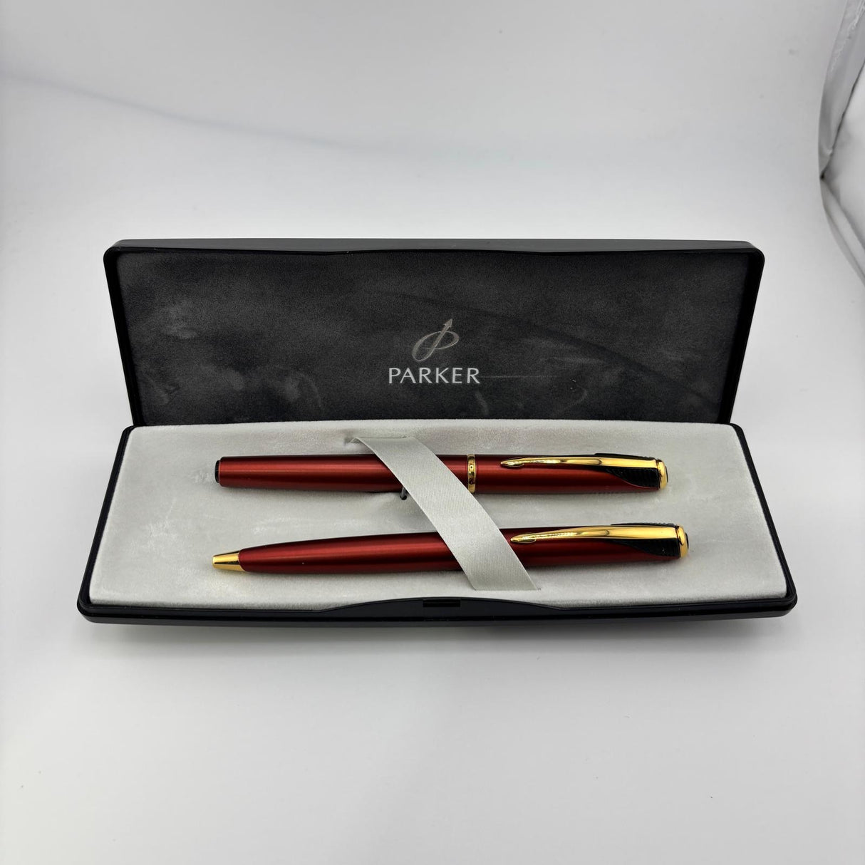 Parker Inflection Wine Red Pen Set - Rollerball and Ballpoint