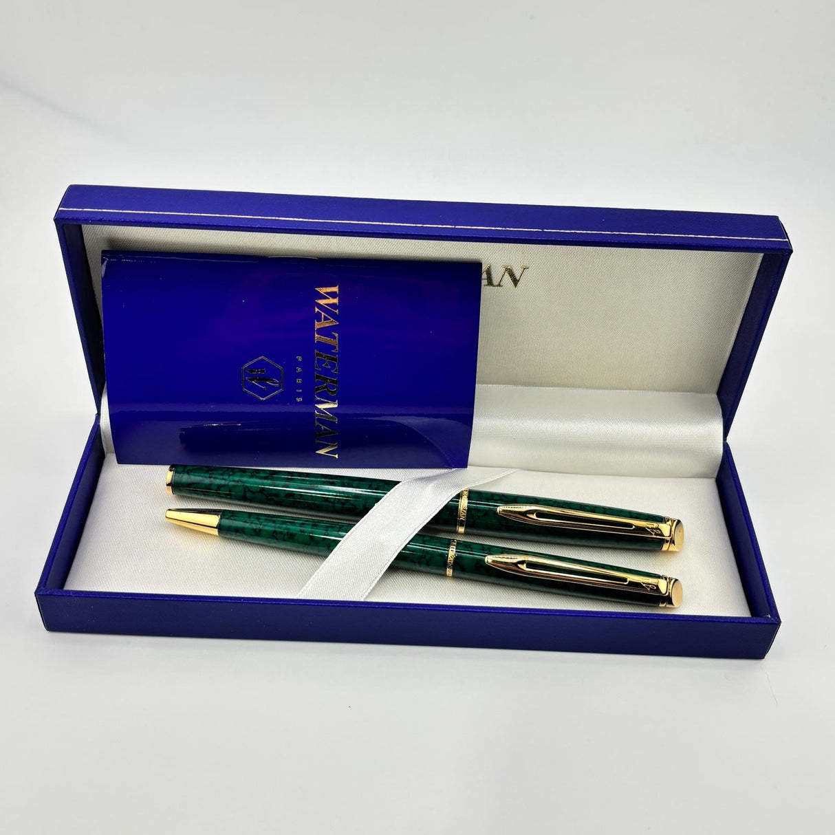 Waterman Hemisphere Acqua Marble Green Set - Ballpoint and Rollerball