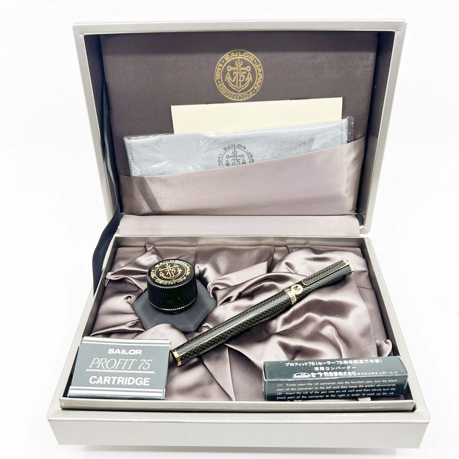 SAILOR PROFIT 75 万年筆 14K 未使用品 箱付 インク未開封 Sailor Profit 75th Anniversary Carbon Fiber Special Edition