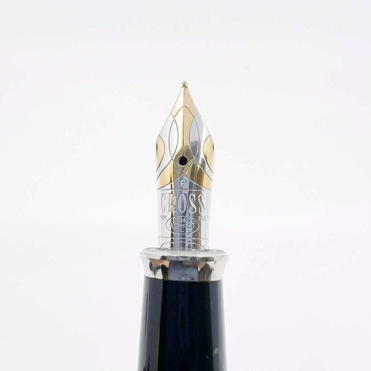 Cross Townsend Sterling Silver Fountain Pen - Made in USA - Fine 18kt Gold  Nib