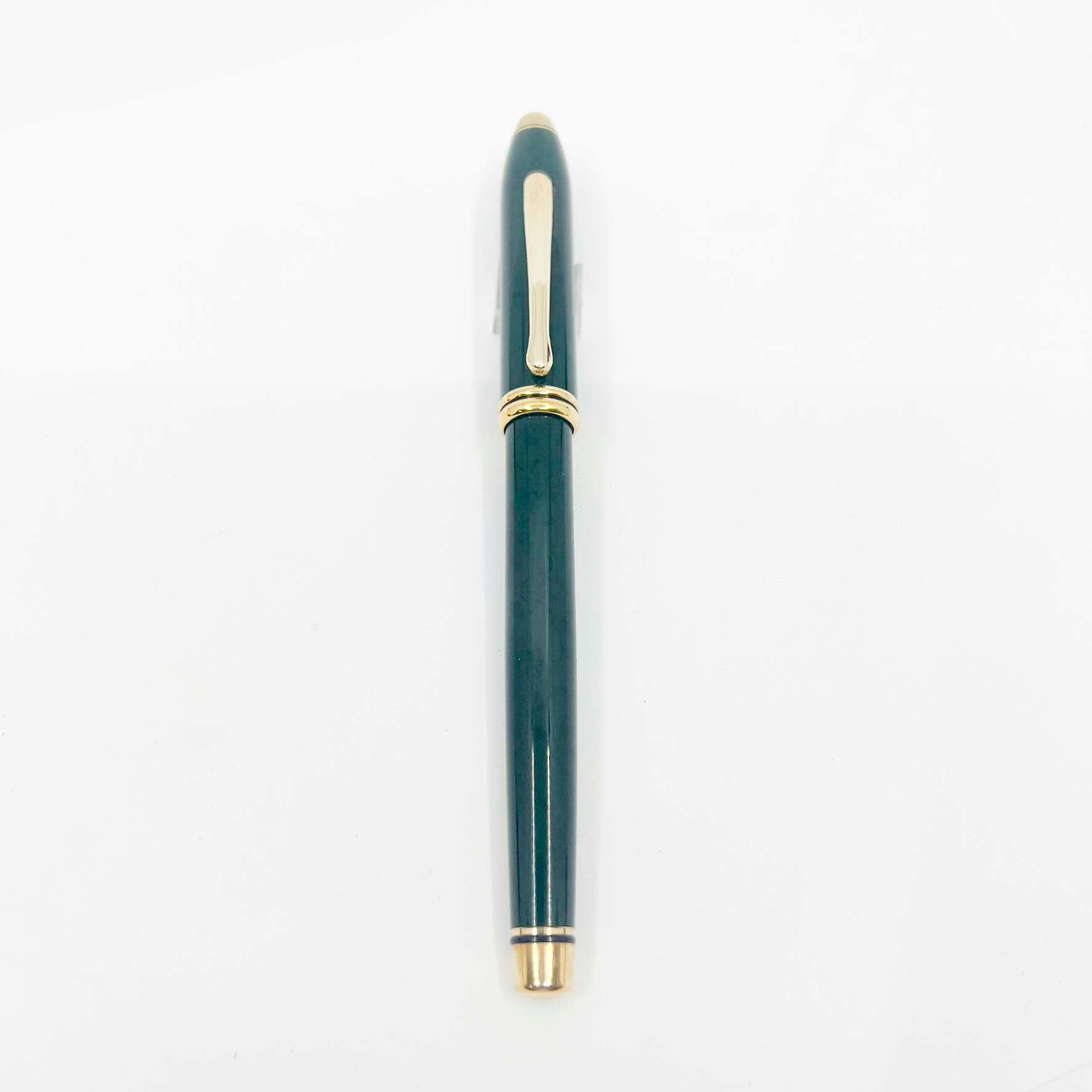 Cross Townsend Marbled Green & Black Lacquered Rollerball - Made