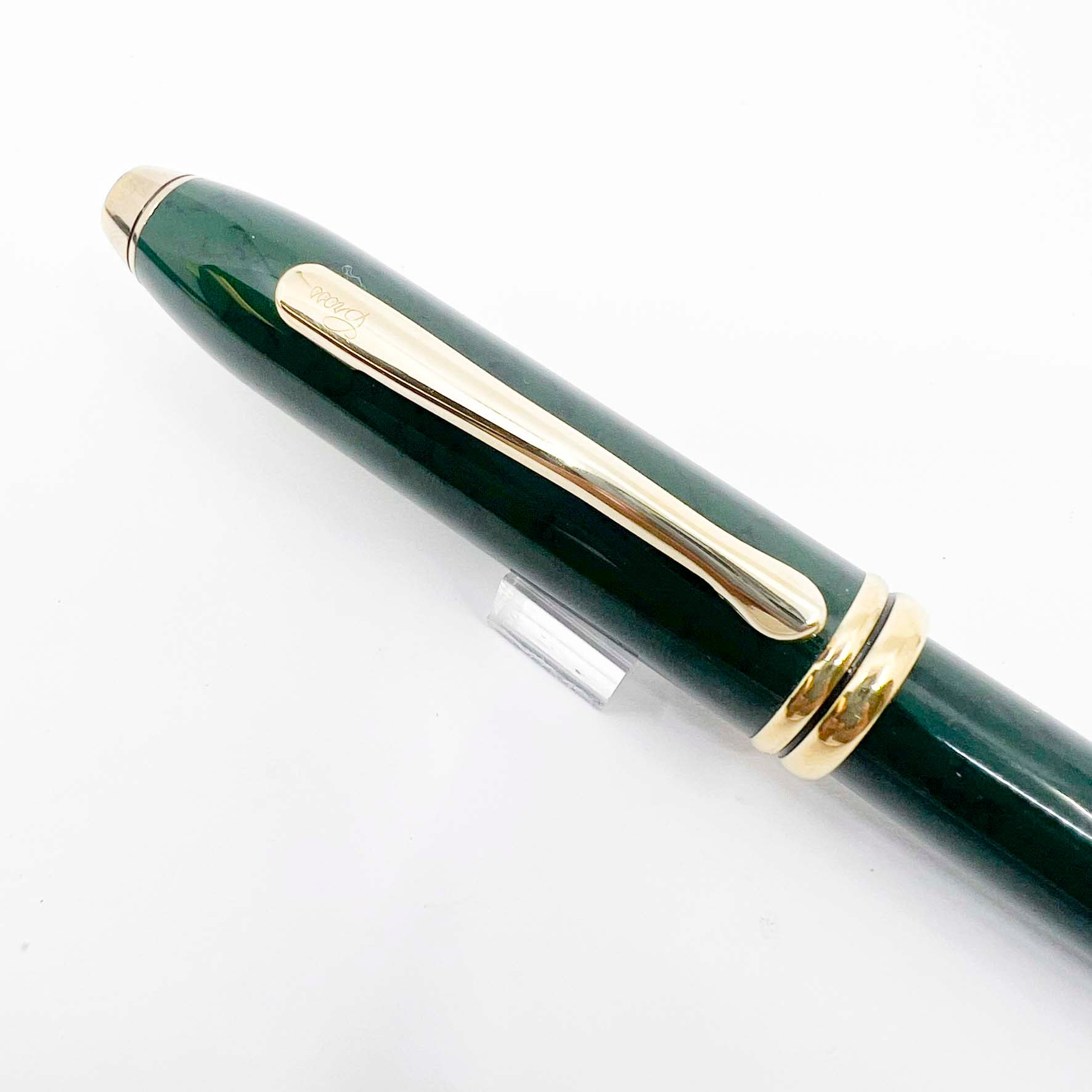 Cross Townsend Marbled Green & Black Lacquered Rollerball - Made