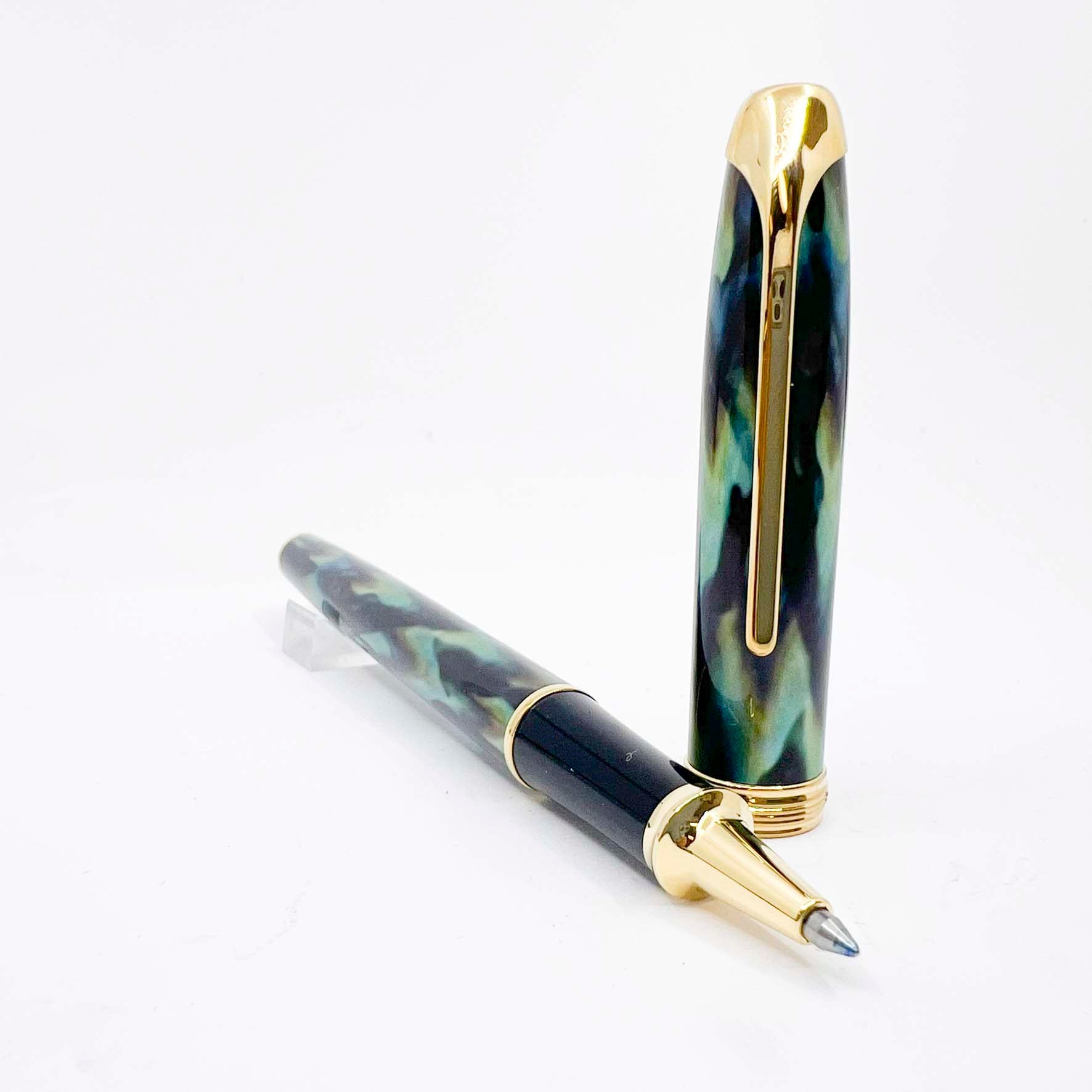 Cross Pinnacle Peacock Blue Lacquered Rollerball - Made in USA