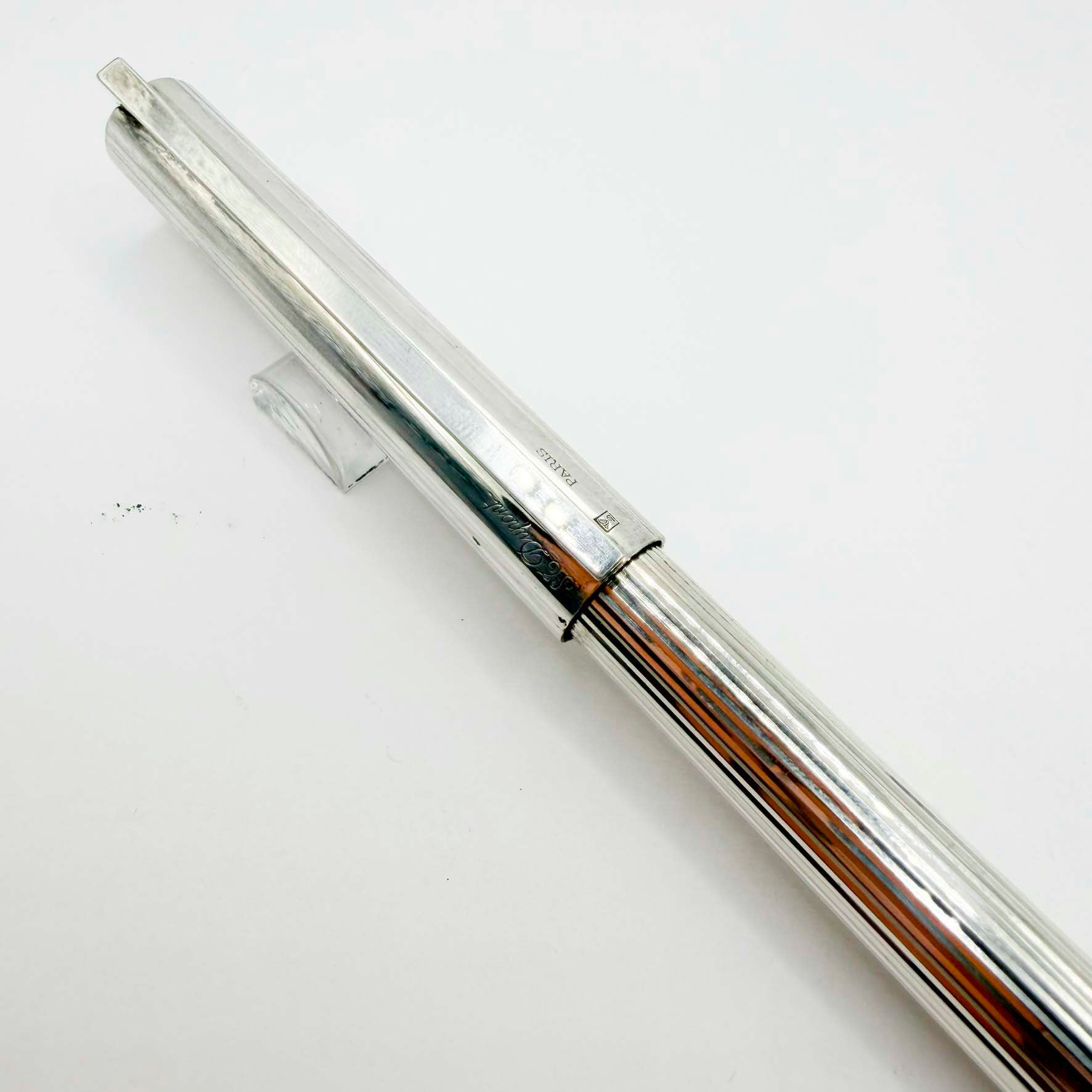 S.T. Dupont Classic Fluted Silver Plated Fountain Pen - Medium
