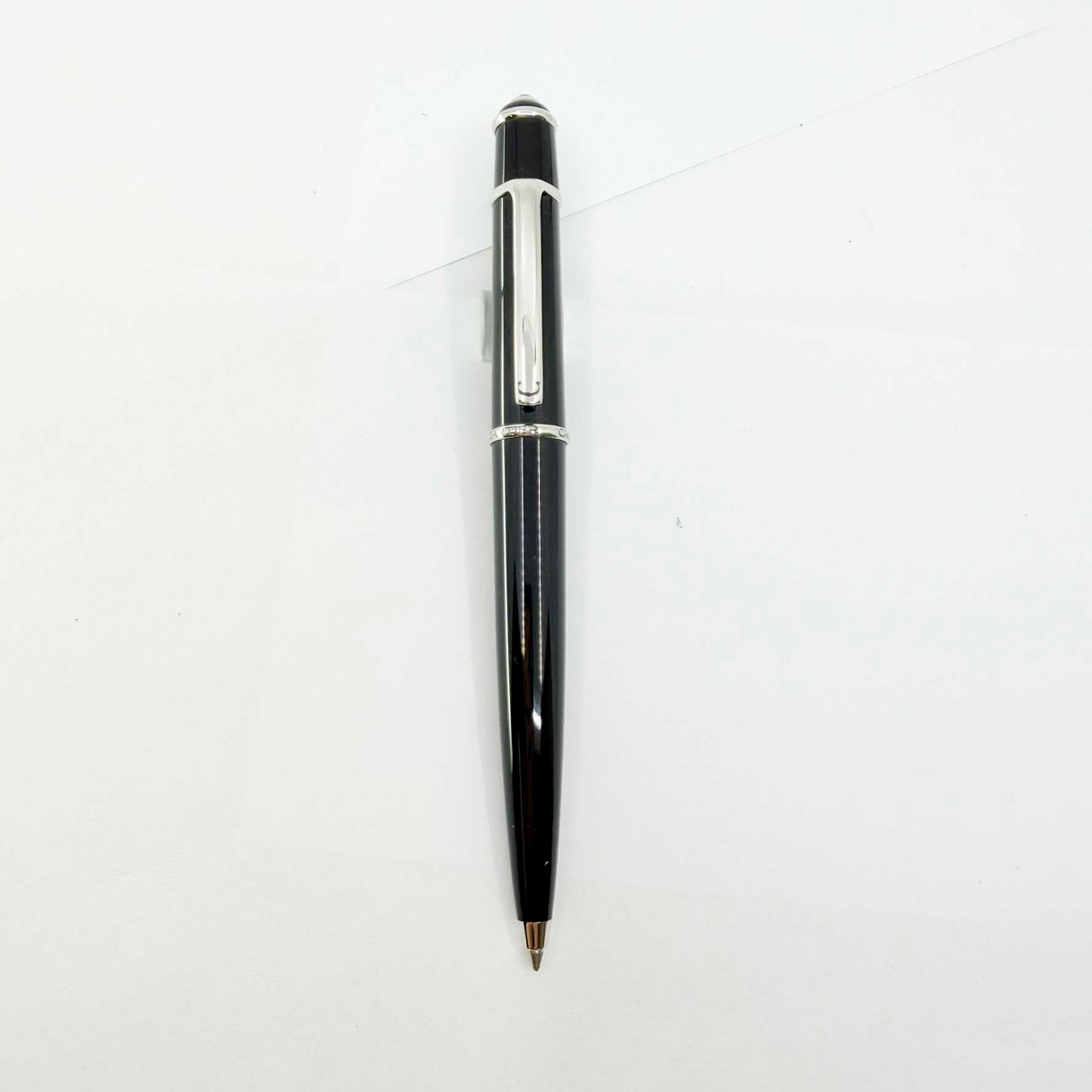 Cartier Diabolo Black Ballpoint Pen - Platinum-Plated Trim
