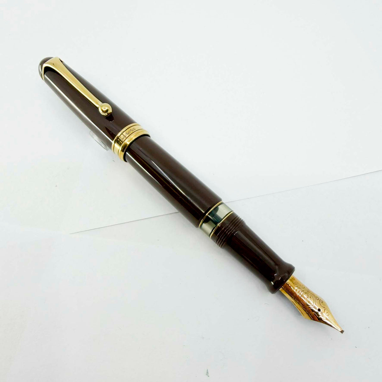 Aurora Large #88 Brown 70th Anniversary Limited Edition  Fountain Pen - Italic 14kt Gold Nib