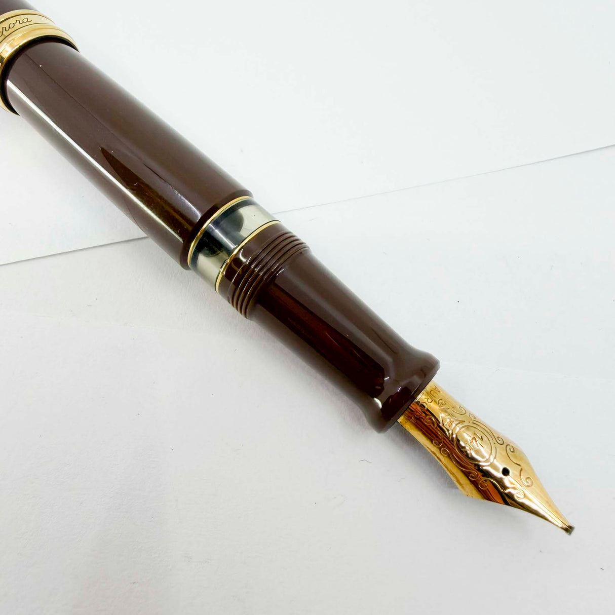Aurora Large #88 Brown 70th Anniversary Limited Edition  Fountain Pen - Italic 14kt Gold Nib