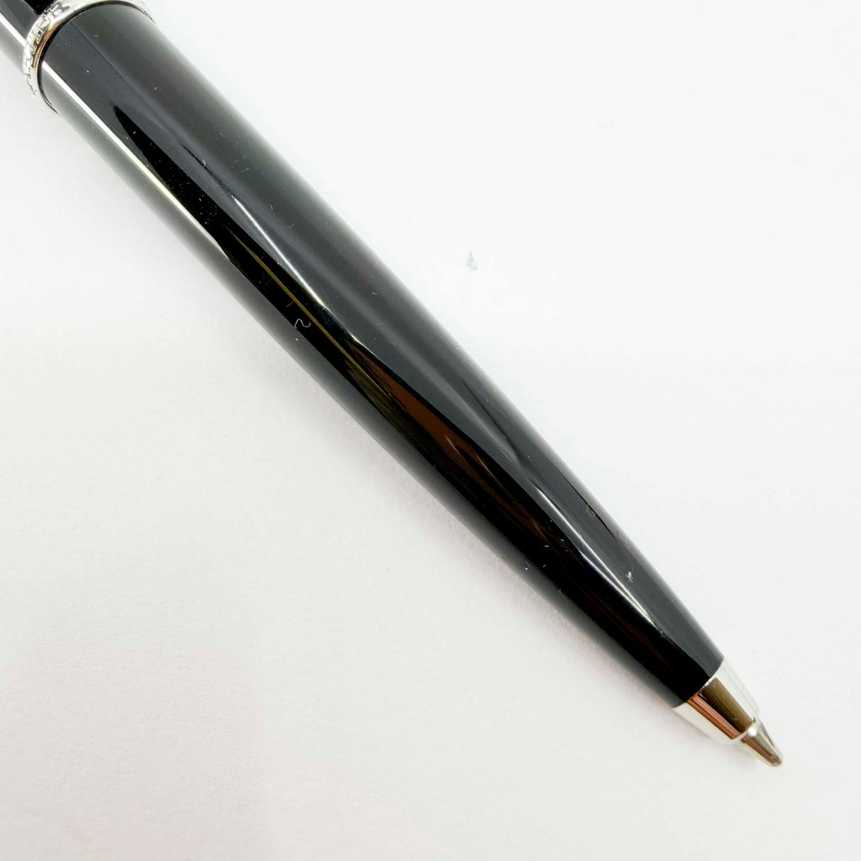 Cartier Diabolo Black Ballpoint Pen - Platinum-Plated Trim