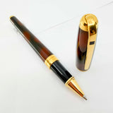 S.T. DuPont Large Orpheo Laque Ecaille Rollerball - Marbled Black & Burnished Burgundy Laque