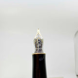 Parker Sonnet Sterling Silver Cisele Cross Hatch Fountain Pen -  Fine 18kt Gold Nib