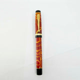 Conway Stewart Duro Rust & Yellow Swirls Fountain Pen - Fine 18kt Gold Nib
