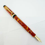 Conway Stewart Duro Rust & Yellow Swirls Fountain Pen - Fine 18kt Gold Nib