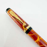 Conway Stewart Duro Rust & Yellow Swirls Fountain Pen - Fine 18kt Gold Nib
