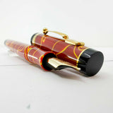 Conway Stewart Duro Rust & Yellow Swirls Fountain Pen - Fine 18kt Gold Nib
