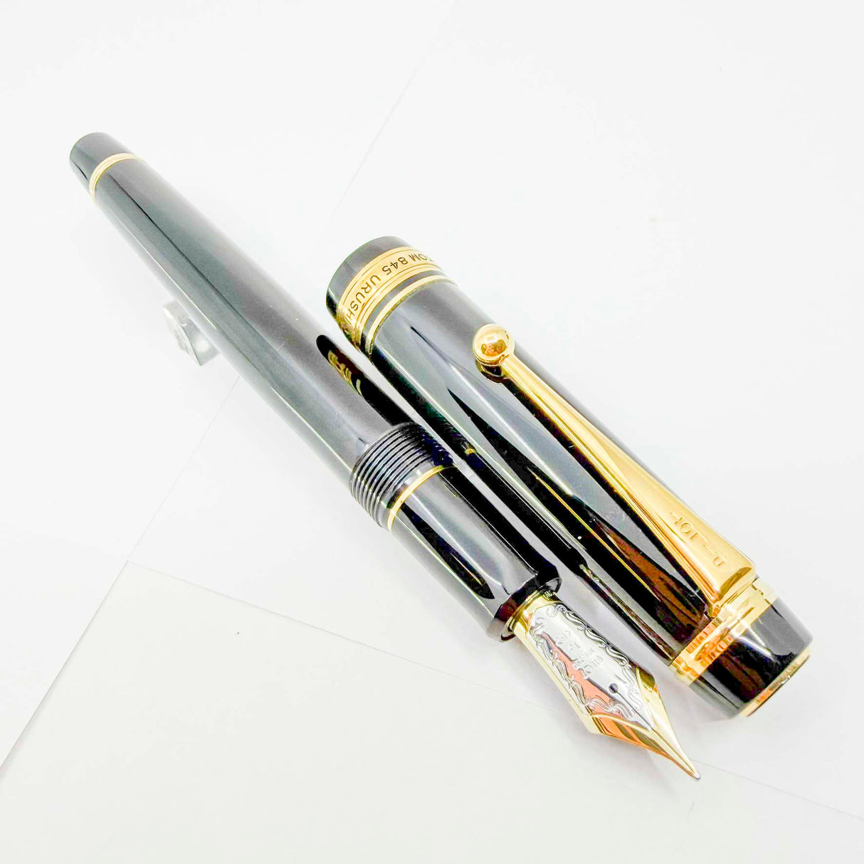 Pilot Custom 845  Black Urushi Fountain Pen (Earlier Style) - Broad 18kt Gold Nib