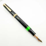 Pelikan  M800 Solid Black Fountain Pen - Early Model "W. Germany" on Cap Band + Extra Fine 14kt  Nib