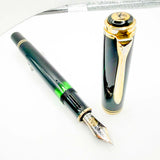 Pelikan  M800 Solid Black Fountain Pen - Early Model "W. Germany" on Cap Band + Extra Fine 14kt  Nib