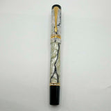 Parker Duofold Centennial (Largest Size) Lustrous  Pearl & Black Fountain Pen  - Medium 18kt Gold Nib
