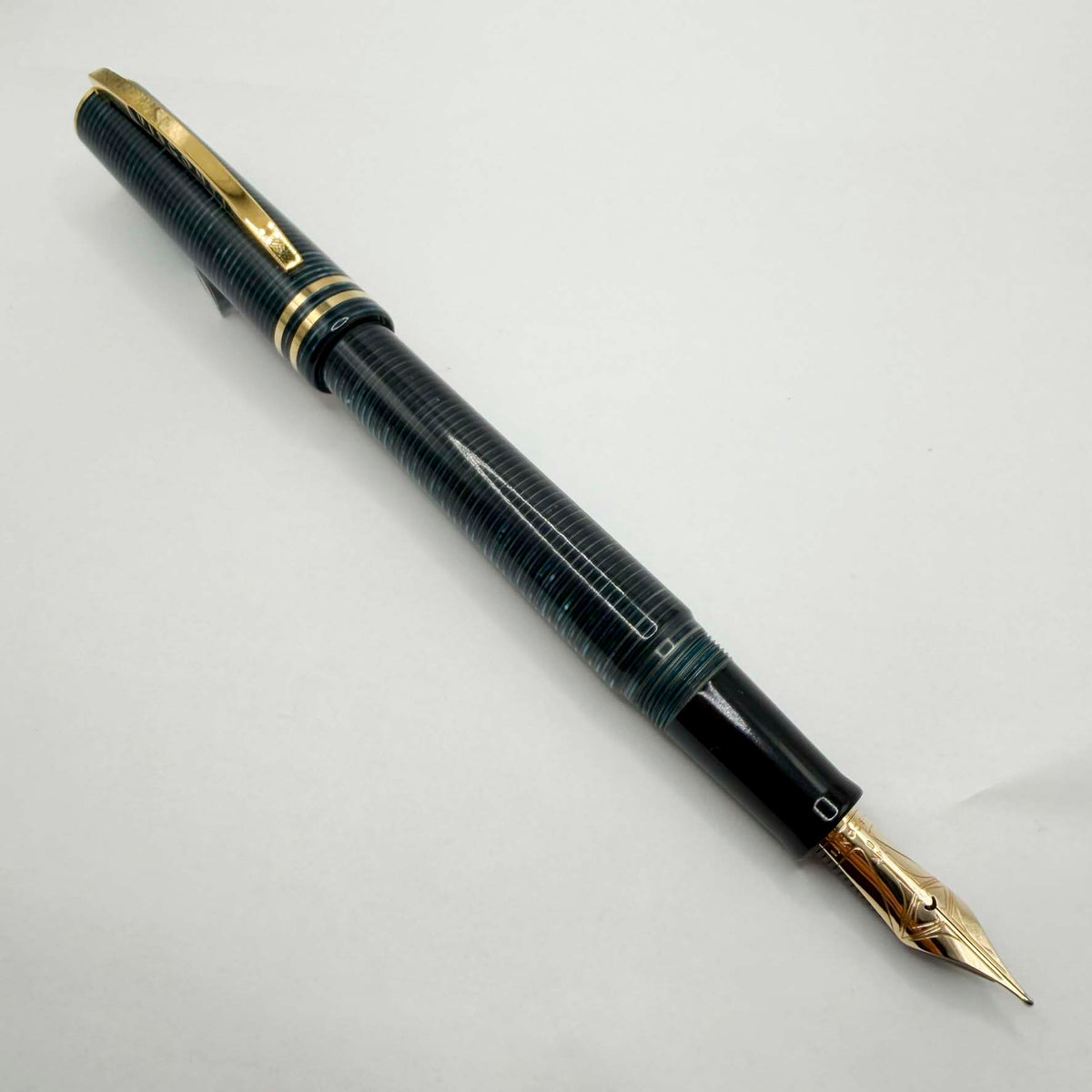 Visconti Honors the 90th Anniversary of Italy's Iconic Corsani Pen Shop Realized in the Final Stock of the Blue "Wall Street" Layered Celluloid  Fountain Pen - Broad 14kt Gold Nib - An Edition of Only 20 Pens!